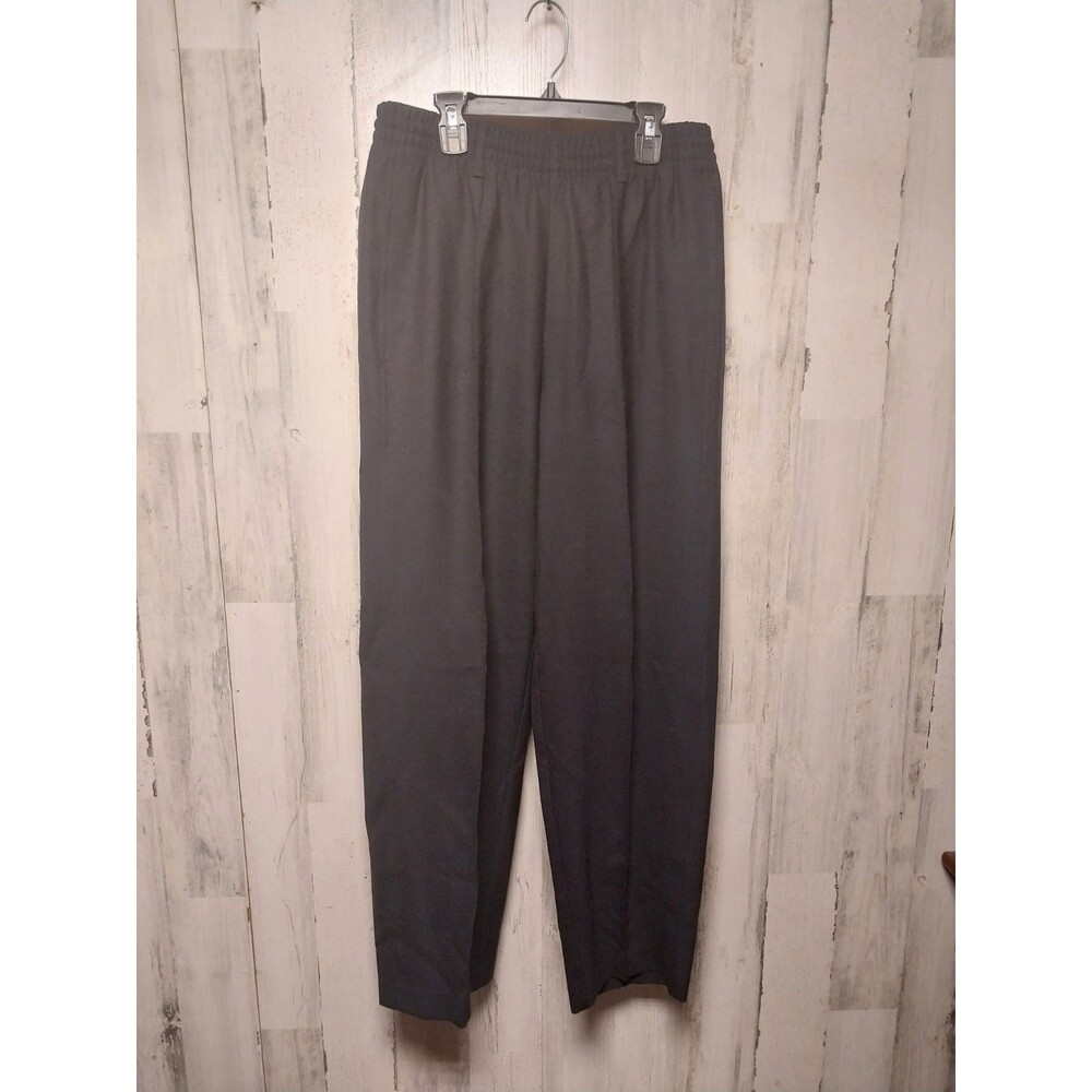 Lacoste Oversized Wool Blend Black Pleated Pants Size 26
